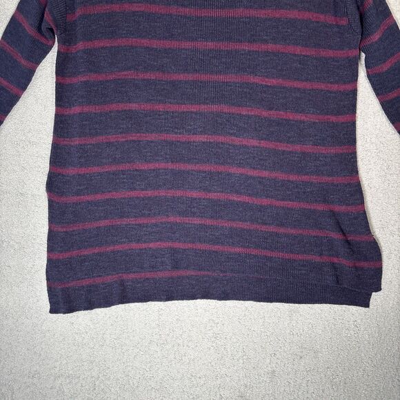Free People Sweater Womens Oversized Size XS Navy Blue Stripes Coastal Lagenlook - Picture 5 of 16